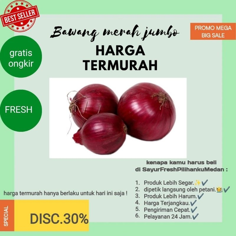 

promo termurah bawang merah besar bawang batak (bawang peking) asli berastagi dipanen langsung oleh petani berastagi ready stok siap kirim gratis ongkir