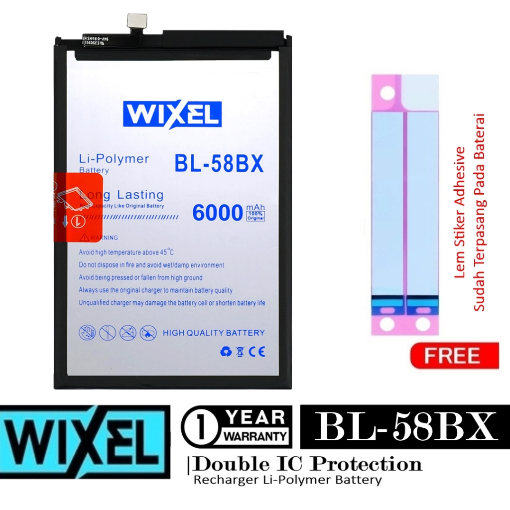 Baterai Wixel Infinix Hot 11 Play X688B Hot 12 Play X6816 BL58BX BL-58BX Double 2IC Protection