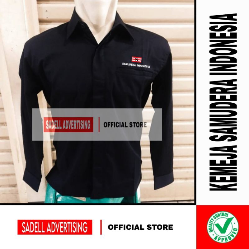 Kemeja SAMUDERA INDONESIA Seragam Samudera Indonesia Hitam Lengan Panjang Pria Bordir