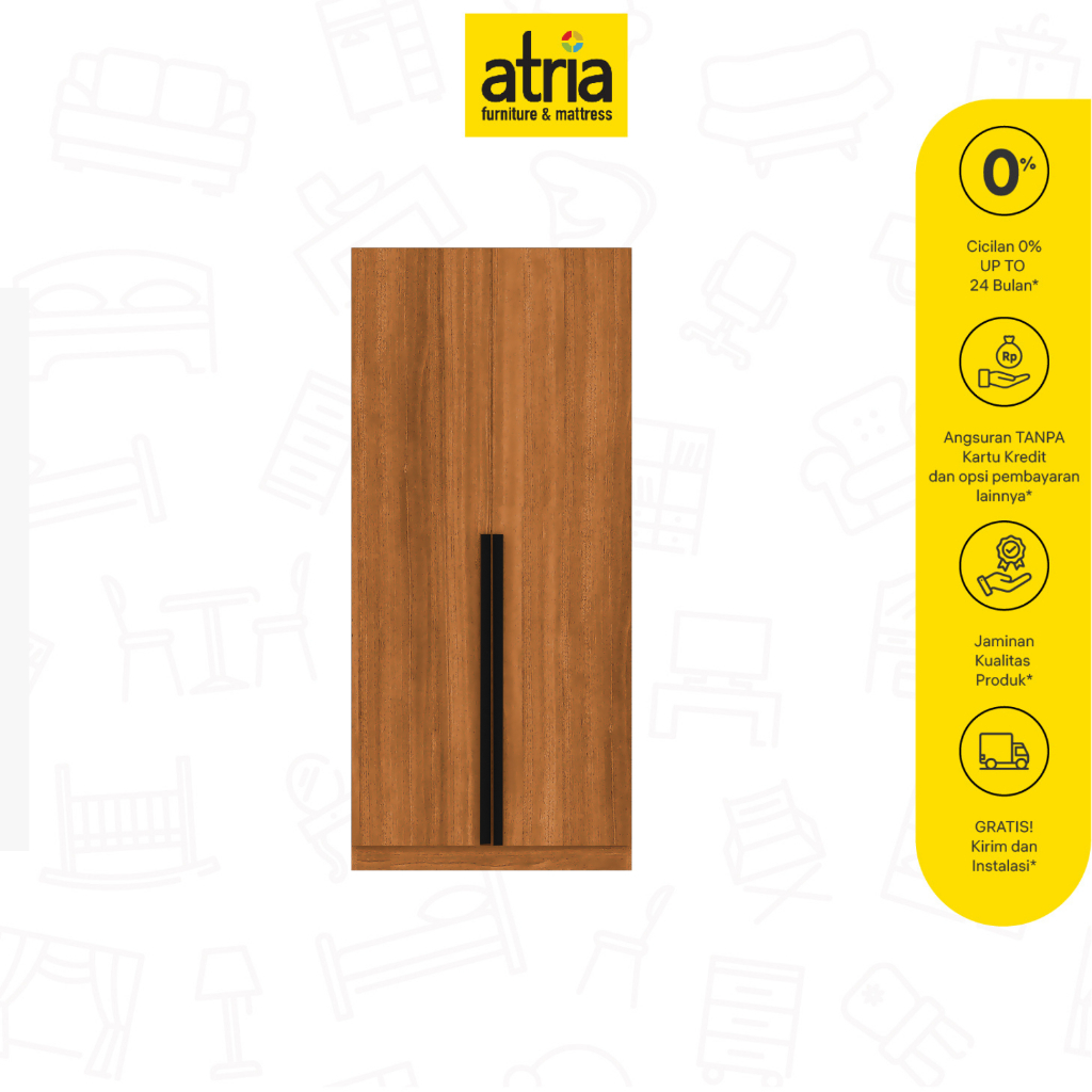 Atria Sakha Lemari Pakaian 2 Pintu Walnut