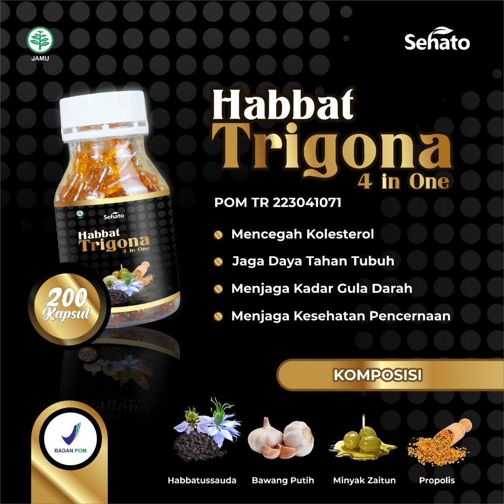 Kapsul Habbat Trigona 4 in1 200 Kapsul | SEHATO ORIGINAL