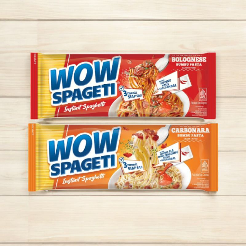

mie wow spageti bolognese carbonara 84gram per satuan