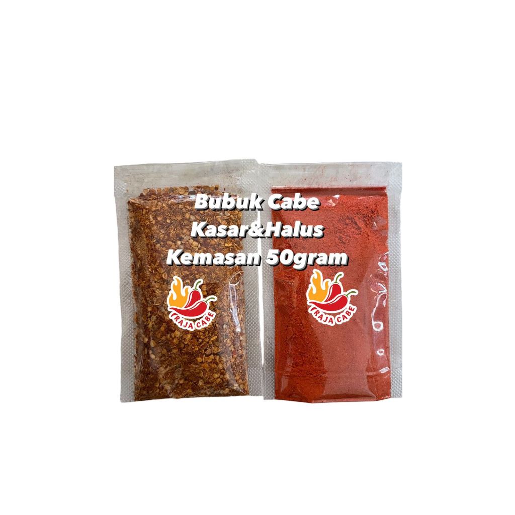 

CABE BUBUK KASAR DAN HALUS KEMASAN 50GRAM CABE BUBUK KASAR CABE BUBUK HALUS 50G