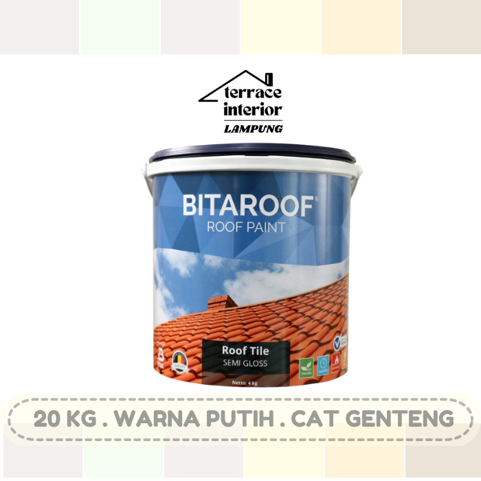 Cat Genteng Bital Asia Bitaroof Warna Putih  20 KG
