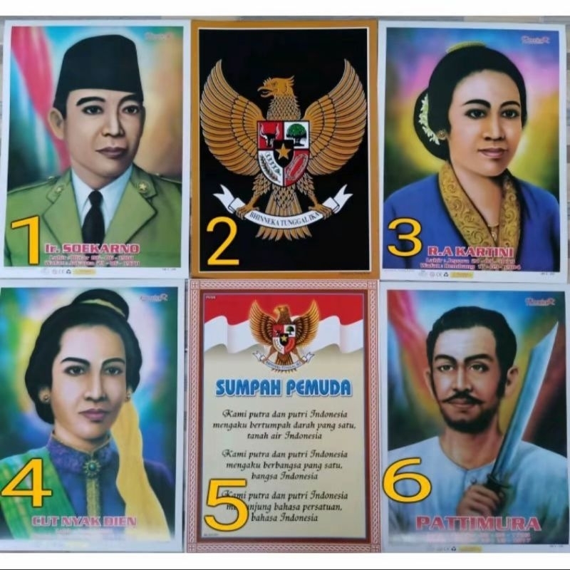 POSTER PAHLAWAN ukuran 25x35 cm/Poster pahlawan/Poster Bagus/Poster murah/Poster Para Pahlawan/Poste