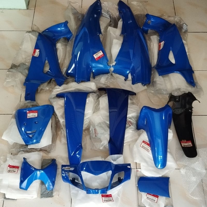 cover body bodi halus set karisma 125 karisma125 d biru muda fmp ahm original