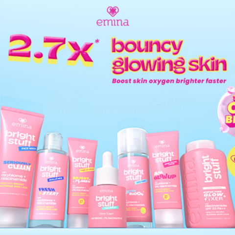 EMINA Bright Stuff Series | pencerah Emina toner face wash moisturizing tone up ACNE PRONE KEMASAN B