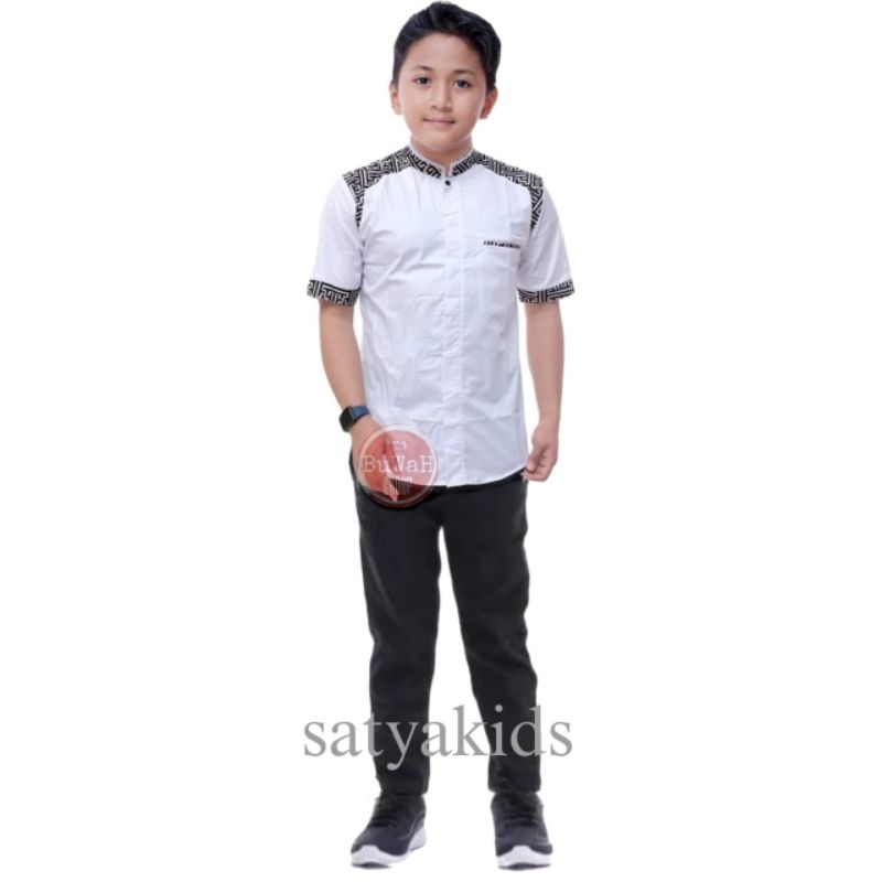 setelan anak koko kurta dan celana chinos // baju Koko anak laki laki hitam putih