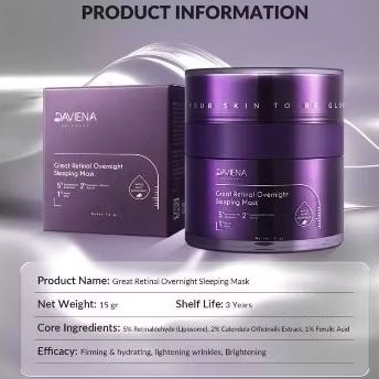 RETINAL DAVIENA | GREAT RETINAL OVERNIGHT | SLEEPING MASK | RETINAL UNGU DAVIENA