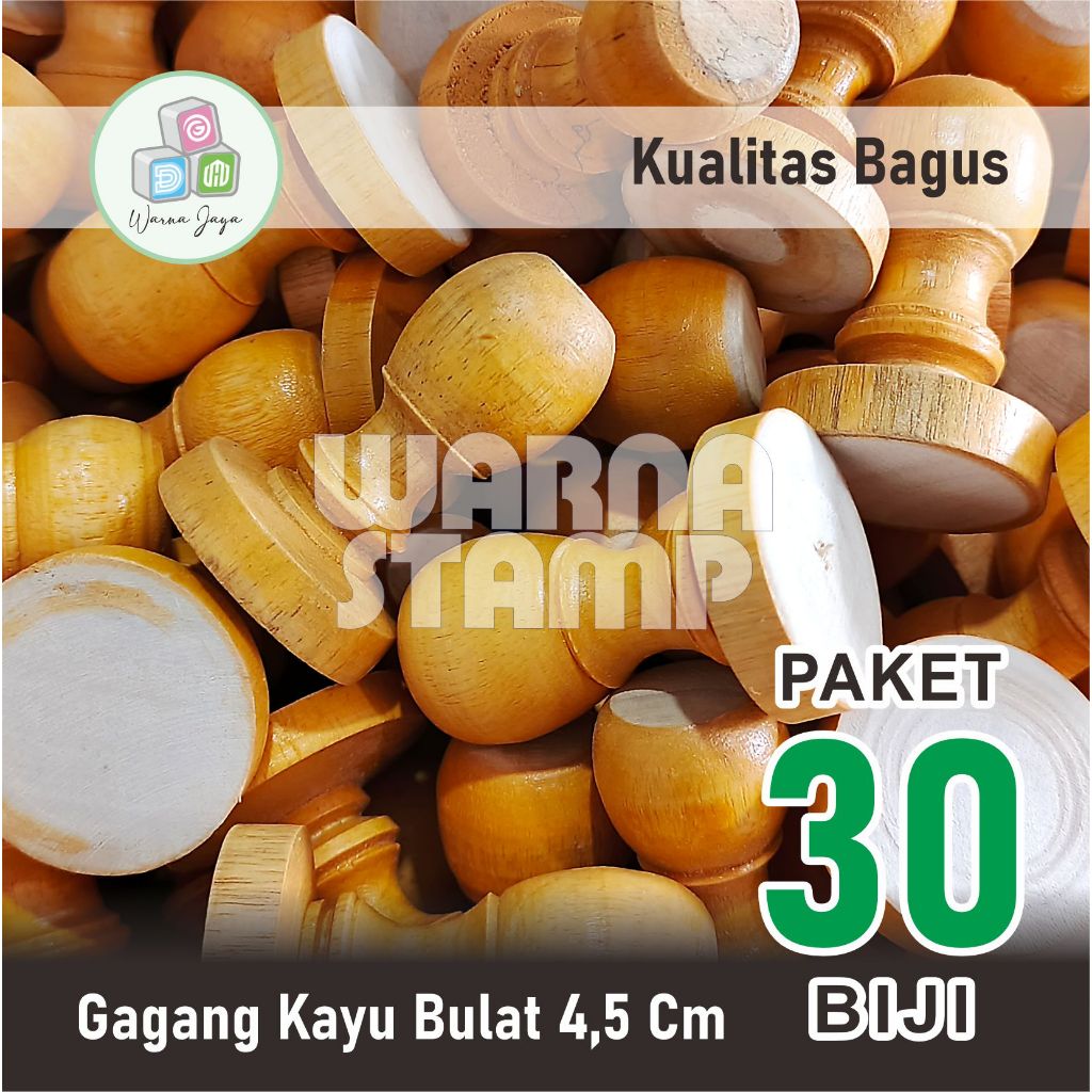

GAGANG STEMPEL KAYU BULAT DIAMETER 4,5 CM / PAKET 30 BIJI / GAGANG KAYU DIAMETER 45 MM