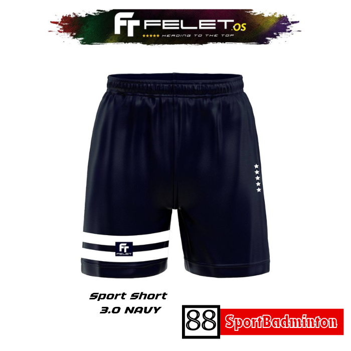 Felet SPORT SHORT 3.0 ( Navy ) - Celana Badminton Original Felet