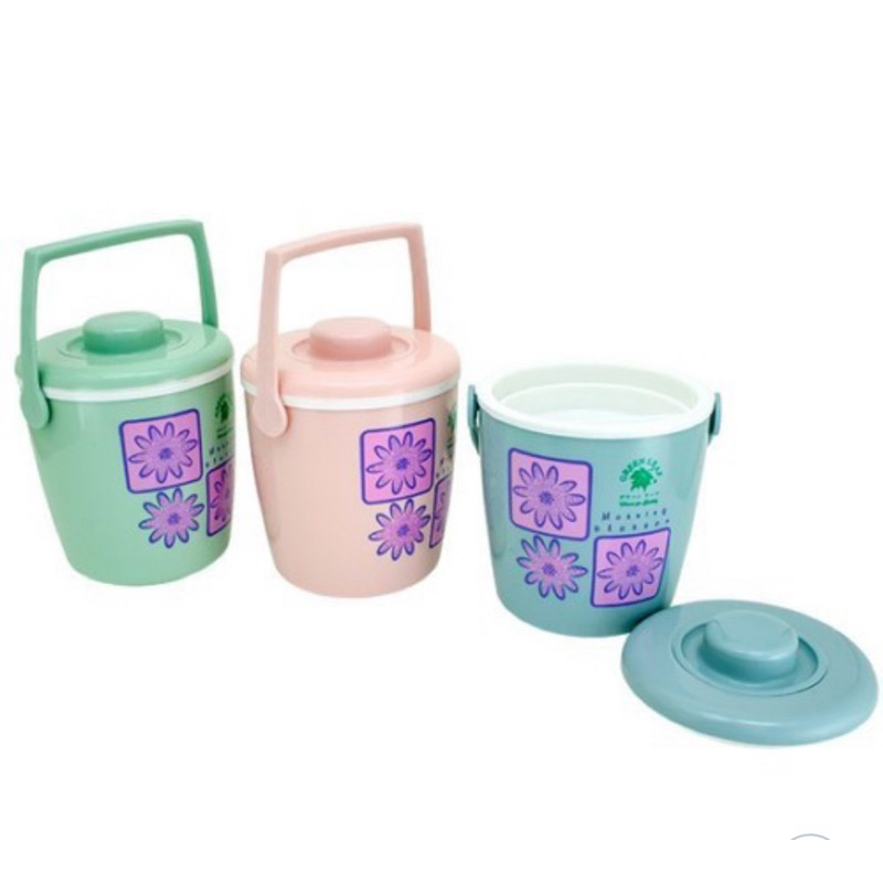 Termos Air 1.5 Liter Green Leaf 1235 Termos Nasi Termos Mini Rice Ice Bucket Plastik