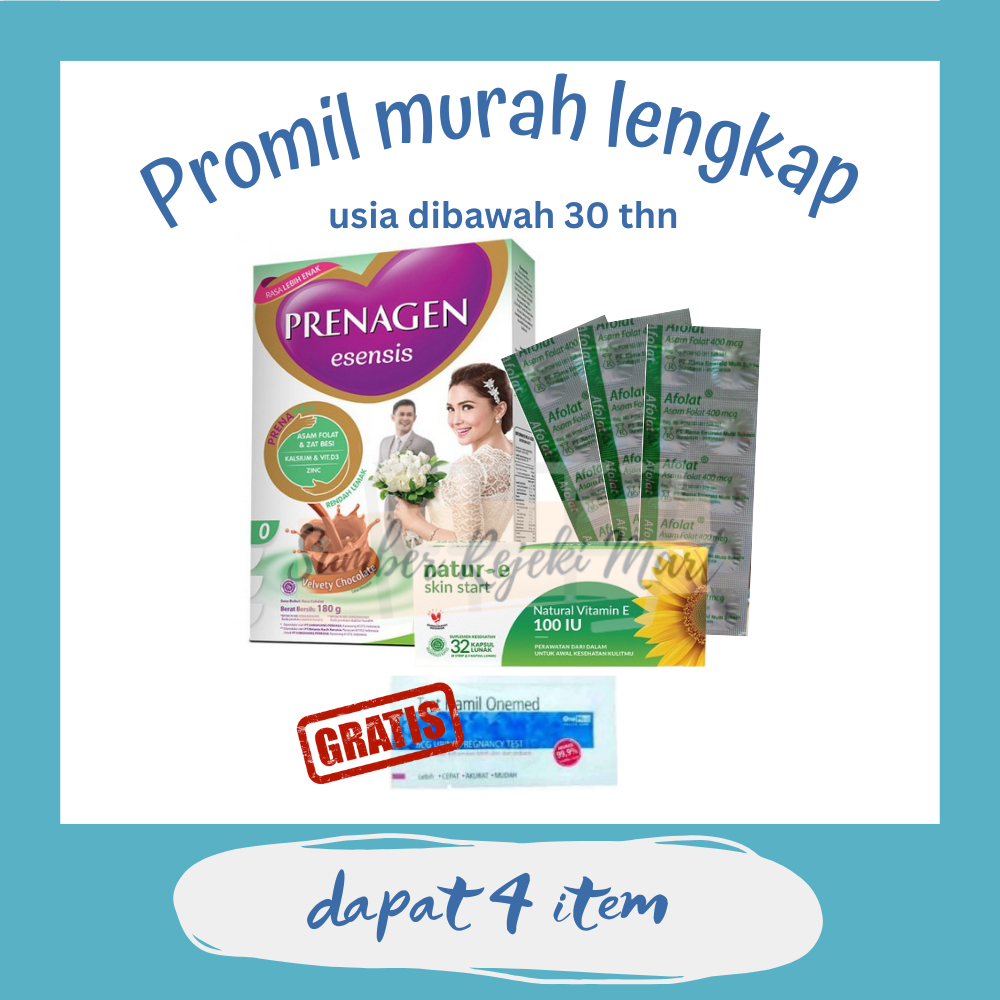 PAKET NUTRISI PROMIL MURAH LENGKAP KECIL 1 bulan (ISI: AFOLAT,PREN.ESENSIS,NATUR E)/PROGRAM HAMIL