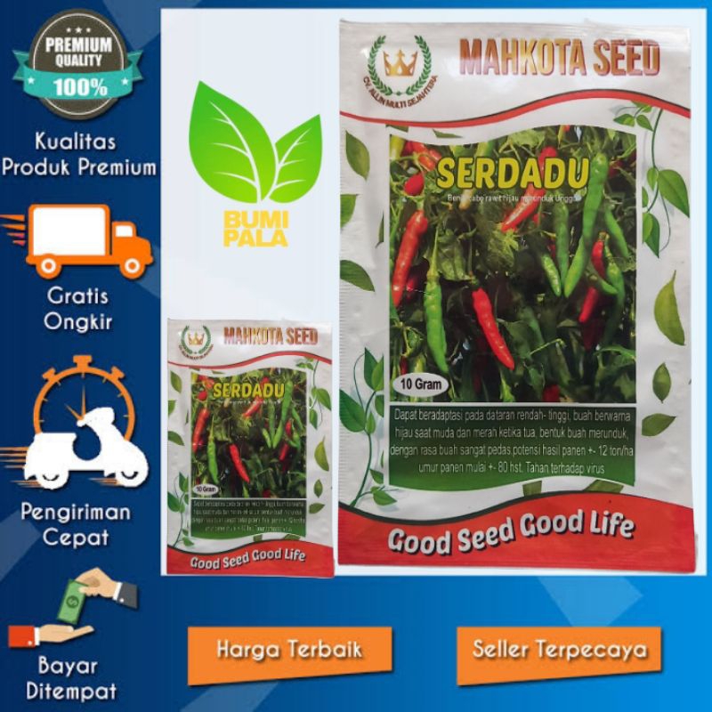 

cabe rawit SERDADU 10gram | rawit hijau merunduk