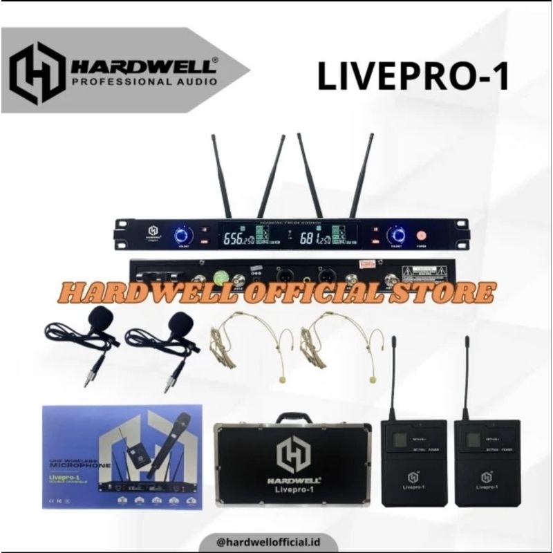 Mic Wireless HARDWELL Double Clip On Headst LIVEPRO 1 Original
