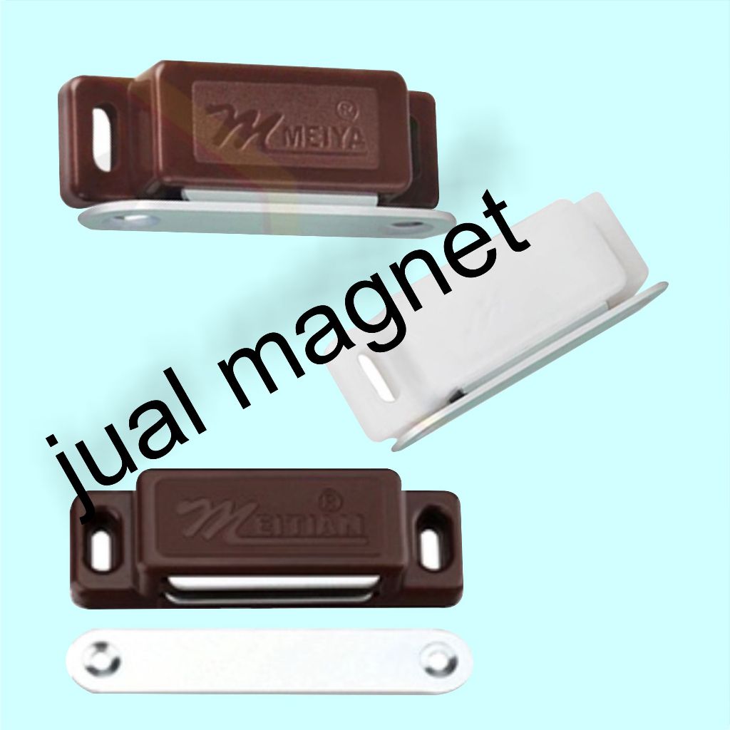 Magnet Pintu Lemari Coklat & Putih / Magnet Pintu Kayu / Magnetic Catch laci Kotak Coklat Putih Besi