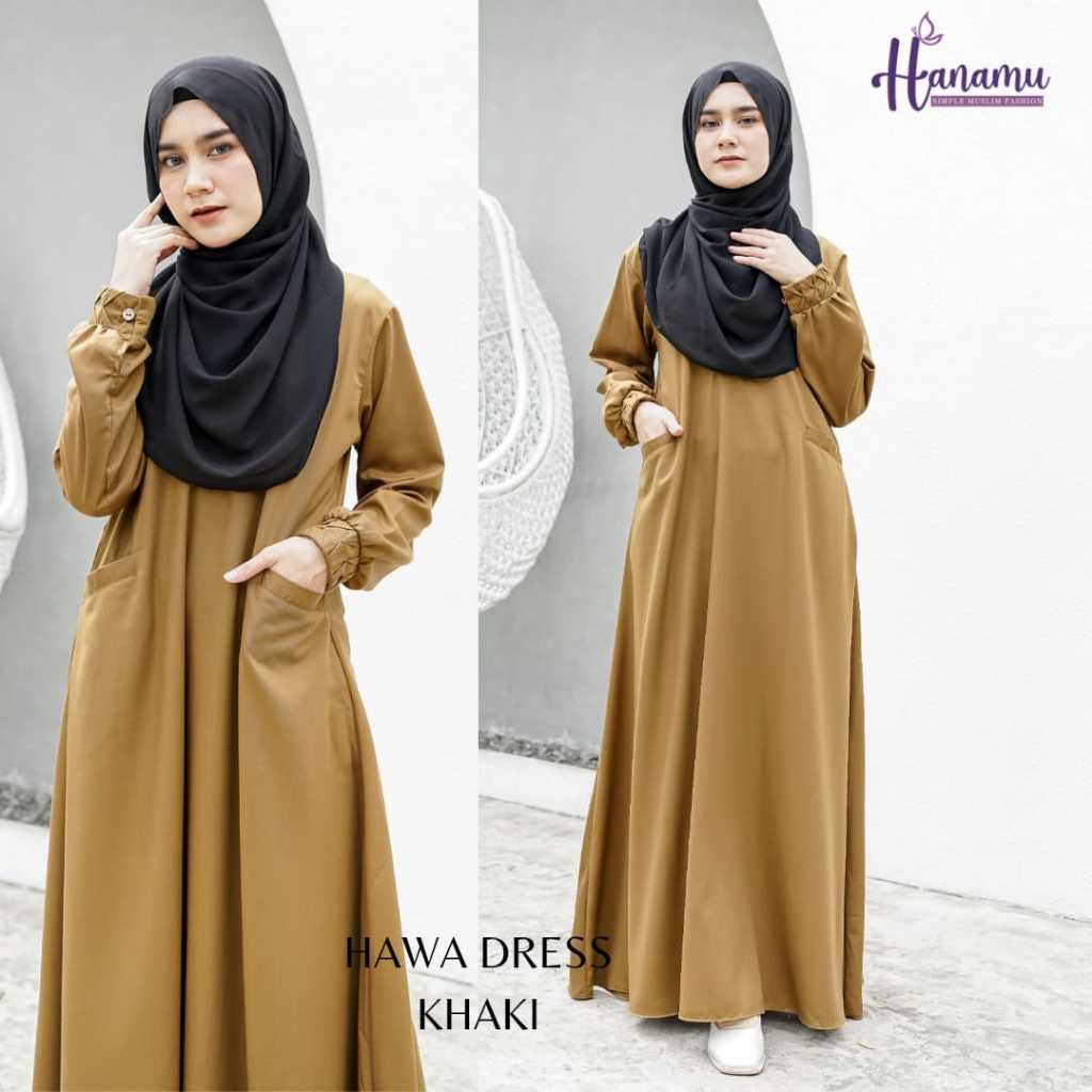 Hanamu Gamis Gamis PNS warna khaky untuk kantor Pemda Gamis Pemda Gamis Kantor Gamis Kerja