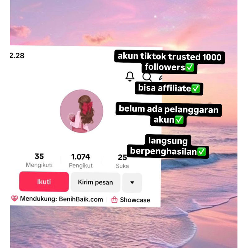 akun tiktok 1000 followers bisa affiliate