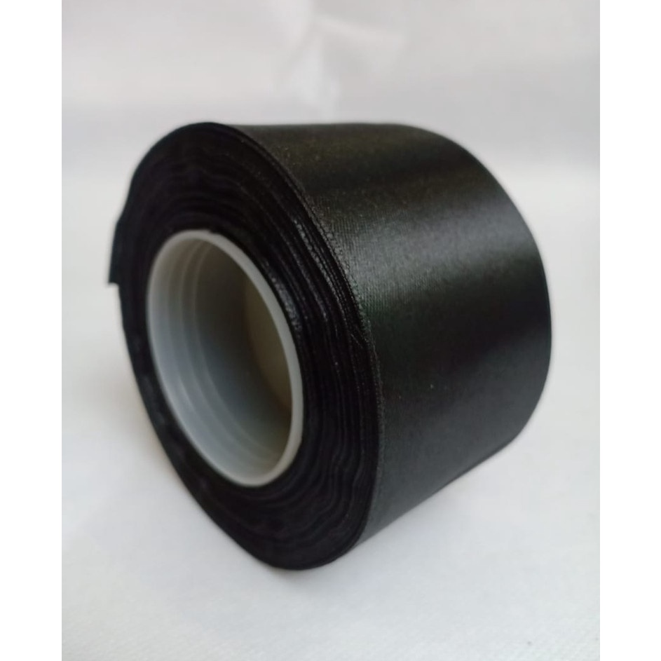

PROMO MENARIK Pita satin hitam 2 inch 5 cm Per roll