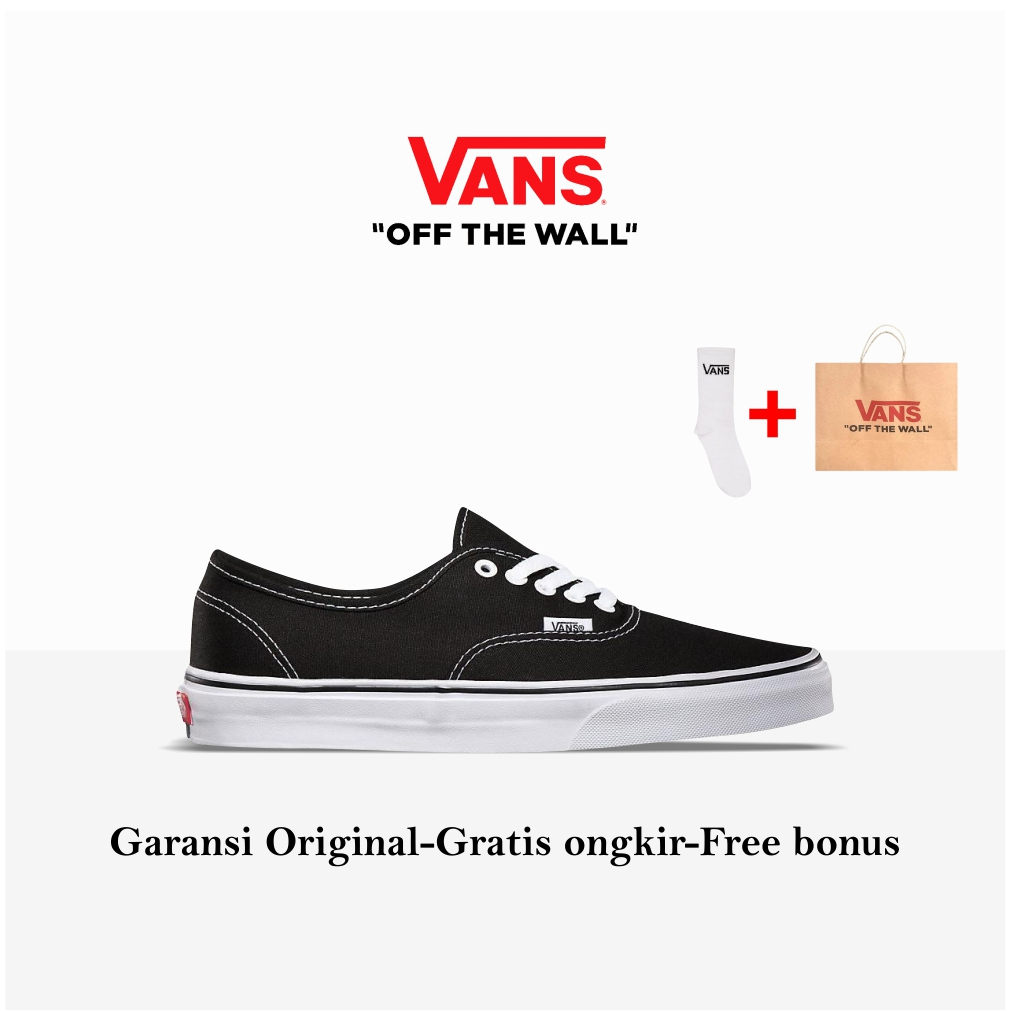 Vans Authentic Classic Black White Full Black & White Original 100 % BNIB Global Market Vanz Autenti