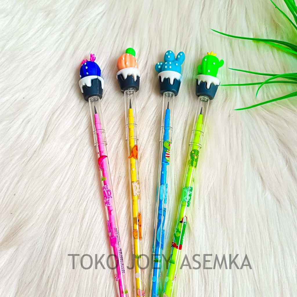 

PENSIL KAKTUS SUSUN LANTU BENSIA PENCIL BISA DIISI ULANG PENSIL PELURU