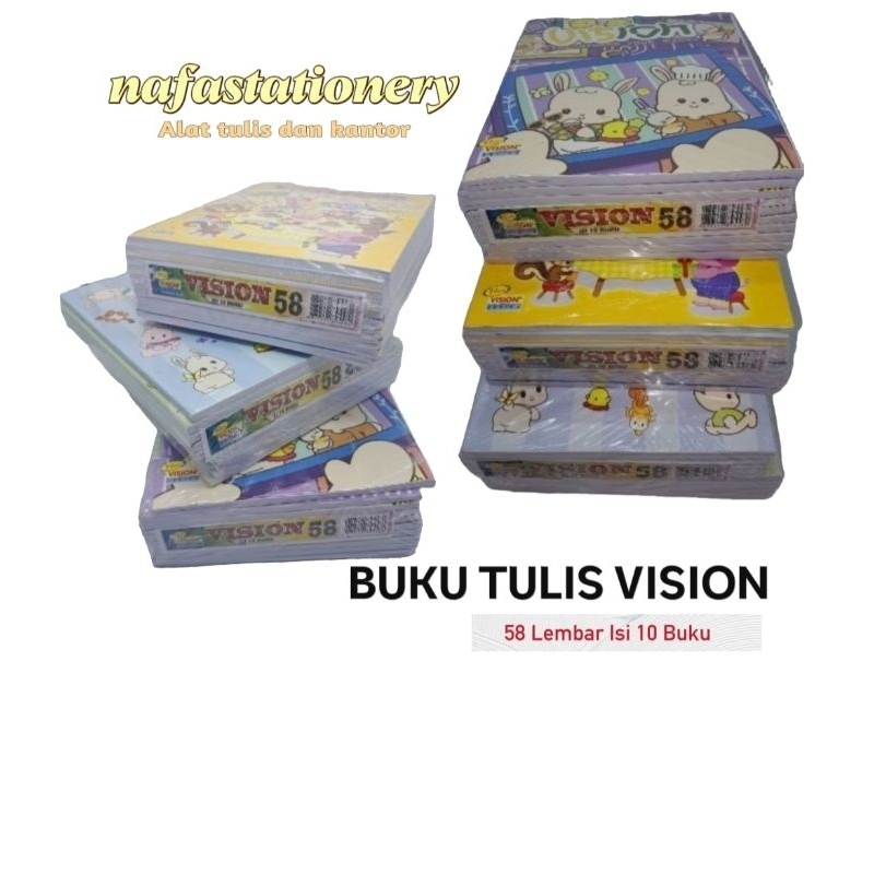 

Buku Tulis VISION 58 Lembar Pak Isi 10 Buku