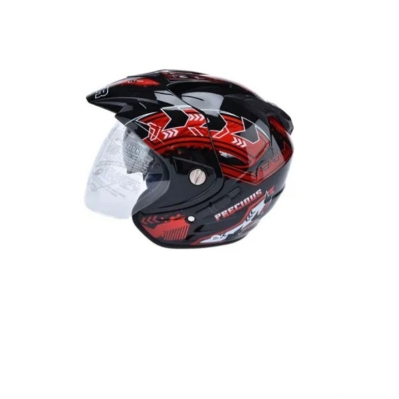 Helm msr impressive precious - double visor  - hitam merah