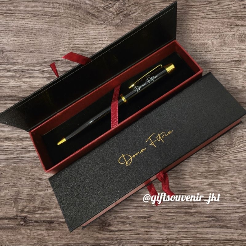Free Custom Pulpen Parker Putar / Pen parker tw / Free Box Pita