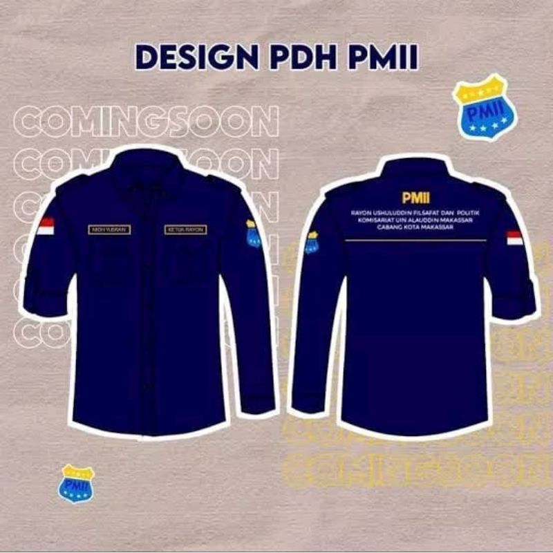 kemeja kerja baju pdh seragam kerja PMII full bordir