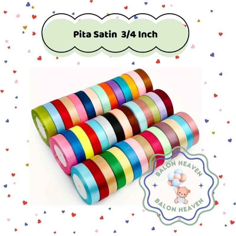 

Pita Satin 3/4Inch | Pita Satin Lebar 2cm | Pita 3/4 20 Yard