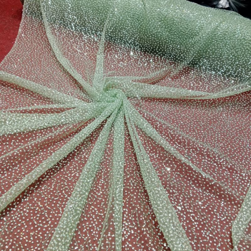 BAHAN/KAIN TILLE SNOW BERCAK/SNOW TULLE GLITTER SEQUIN