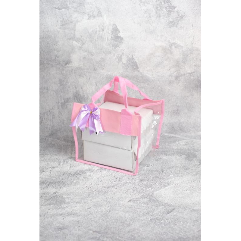 

tas mika + kulit imitasi cantik "aesthetic" (include pita) diameter 23x23