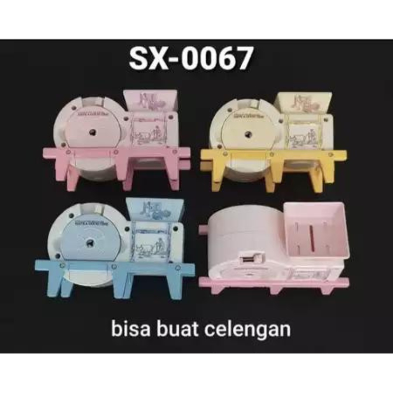 

[FREE BUBBLE+DUS] Serutan Rautan Meja Putar Duduk Fancy Celengan Uang Gilingan Padi Besar SX-0067