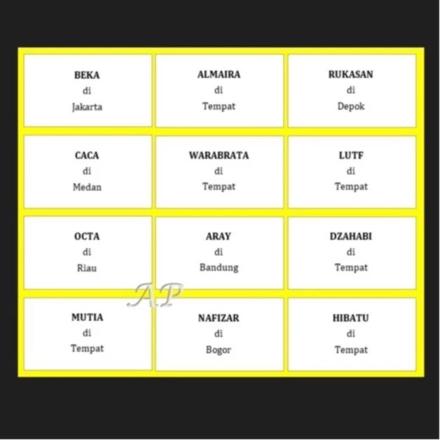 

Cetak Label Nama Undangan 103 / Proses cepat