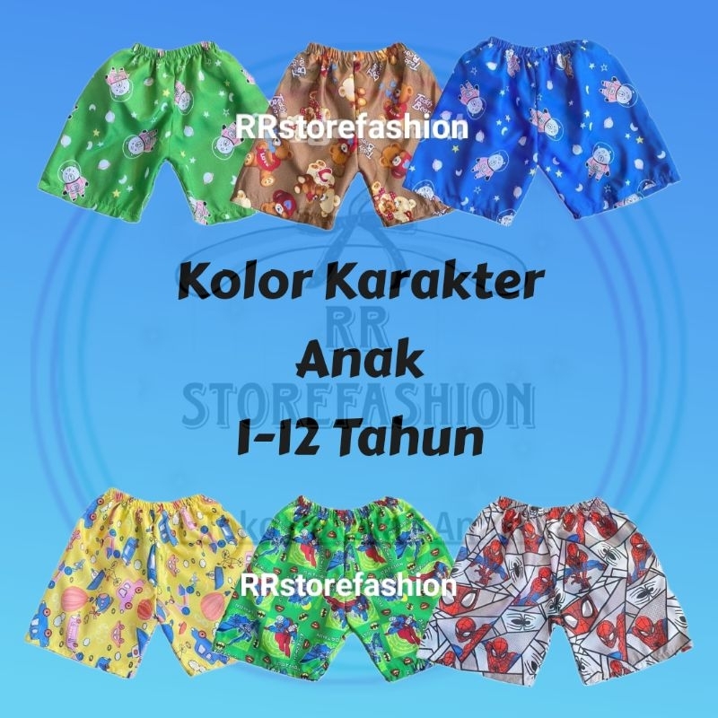 RRstorefashion - Paket GROSIR 10PCS Kolor Karakter Anak Usia 12345678 Tahun