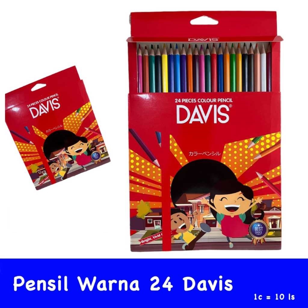 

[1 Set] Pensil Warna Davis 12,24 Warna Pendek Panjang / Color Pencil Davis 12,24 Warna