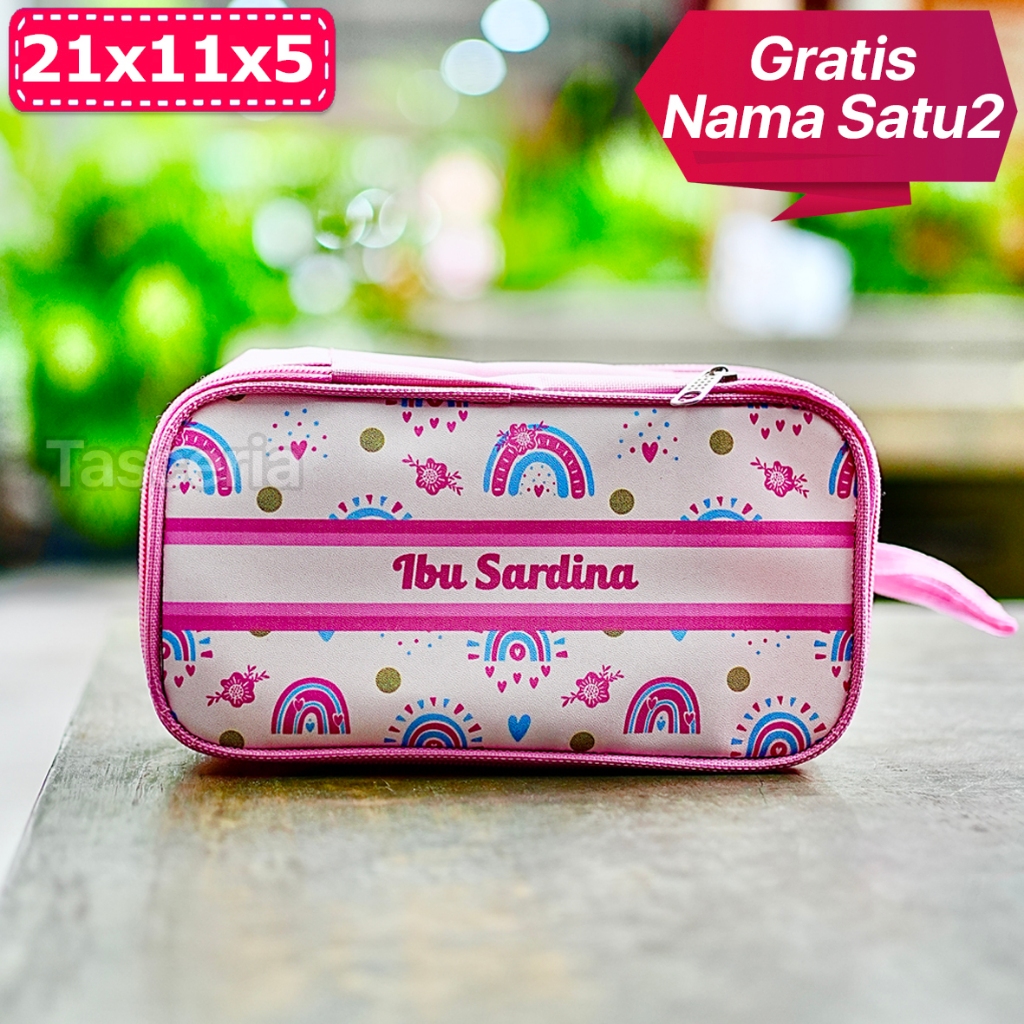 

Pencil Case Anak Custom Pelangi / Kotak Pensil Souvenir / Ulang Tahun Anak / kotak pensil souvenir ultah anak