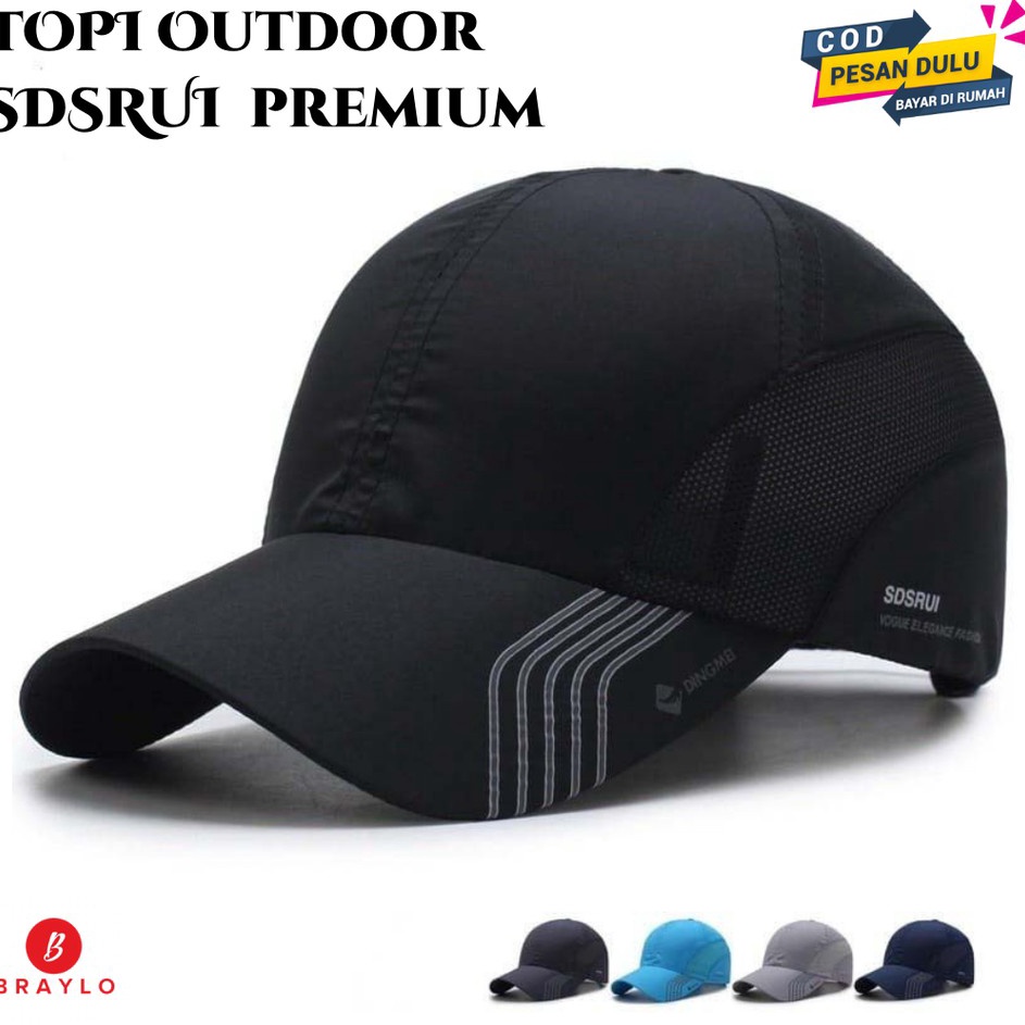 Penjualan Ekonomis  Topi Sport Outdoors running trail run QuickDry SDSRUI  Baseball Pria Wanita