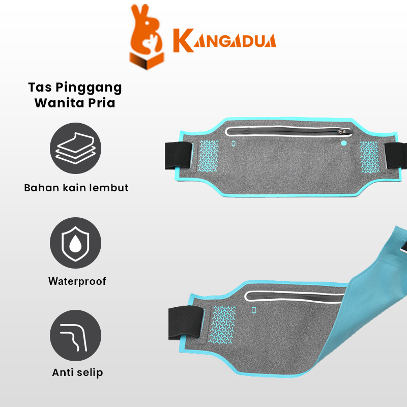 KANGADUA Sangat tipis Tas Pinggang Olahraga Tas Ponsel Lari Peralatan Luar Ruangan Pria dan Wanita T