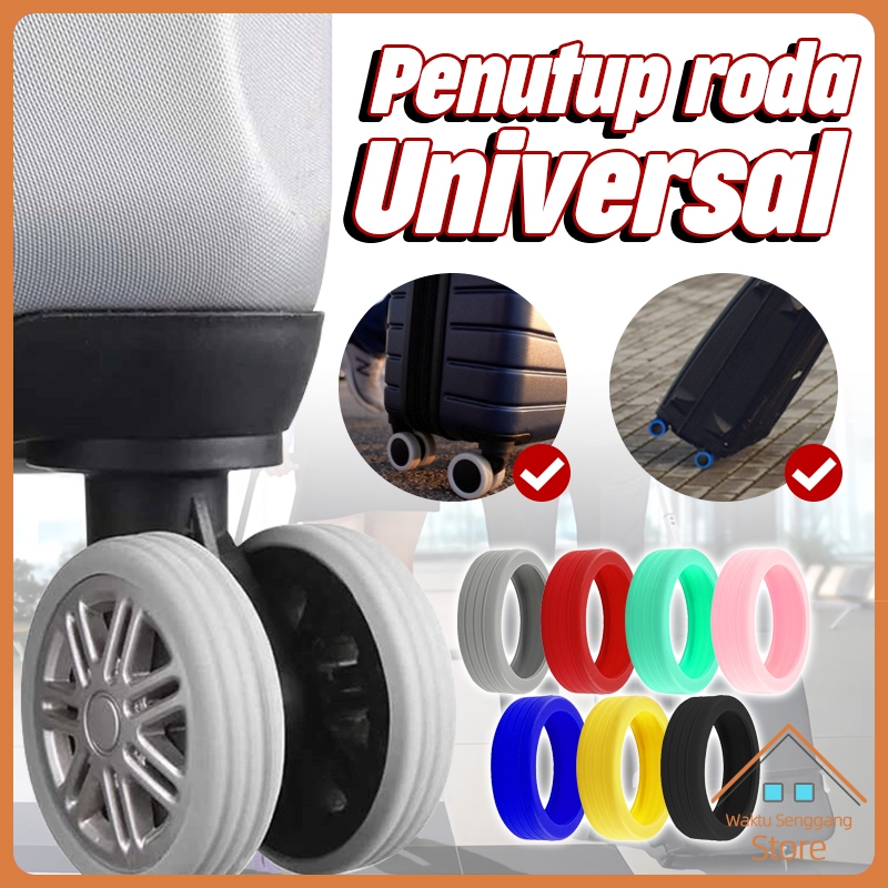 8Pcs Silicone Wheel Cover Karet Pelindung Roda Koper / Roaming Silikon Roda Untuk Koper Kabin & Baga