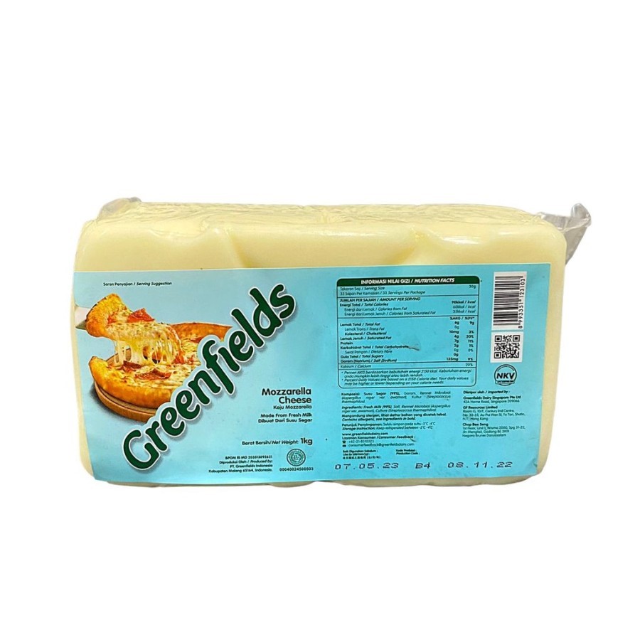 

Greenfields MOZARELLA CHEESE | Keju Greenfield- 1 KILOGRAM