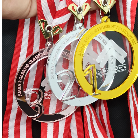 Medali Custom Akrilik/ Medali Wisuda Graduation/ Medali Kejuaraan Double Akrilik