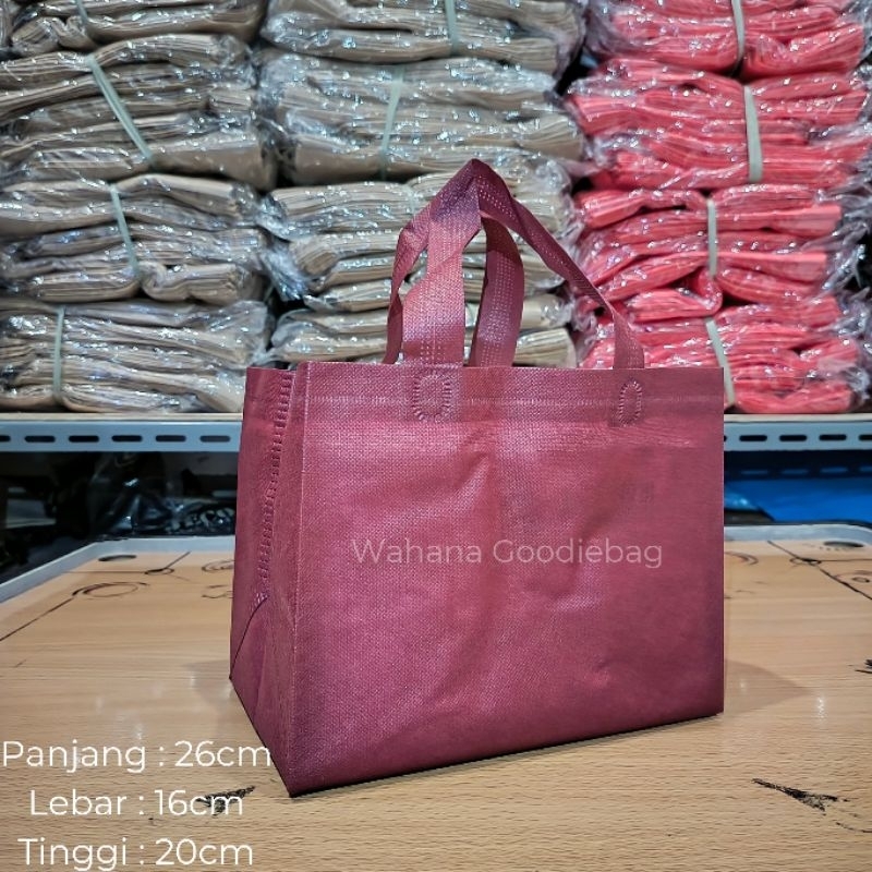 

<LUSINAN>Tas Spundbond box 26x16x20 Goodiebag Bok Brownies/Snack