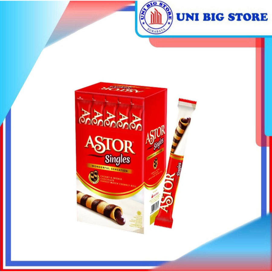 

Astor Singles Wafer Stick Chocolate 15 gr x 20 pcs BOX Coklat Single