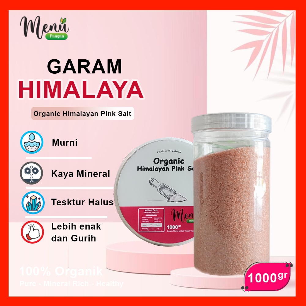 

Garam HIMALAYA Original Premium - Garem Himalayan Pink Salt untuk Masak dan Kesehatan 1000gr 1kg