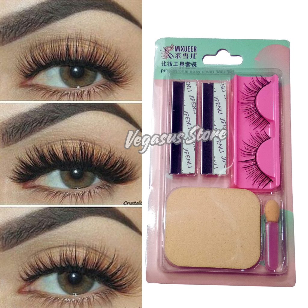 Set Bulu Mata Palsu Tempel/Eyelash( FREE+2 Silet Pencukur alis) bulumata-Vegasus Store (COD)