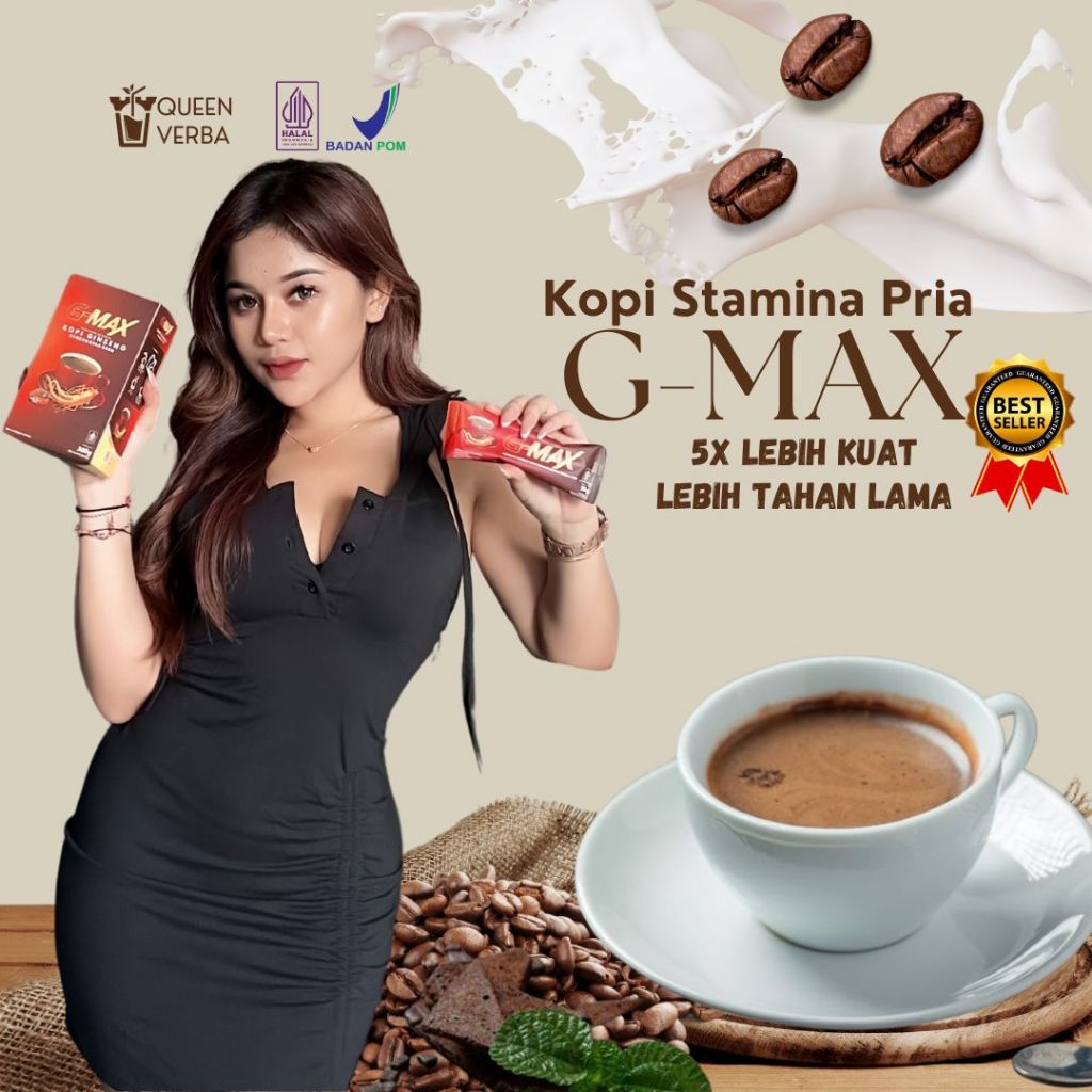 

KOPI G MAX - Kopi Gingseng Stamina Pria 1 Box isi 10 sachet Original Herbal Alami Berkualitas