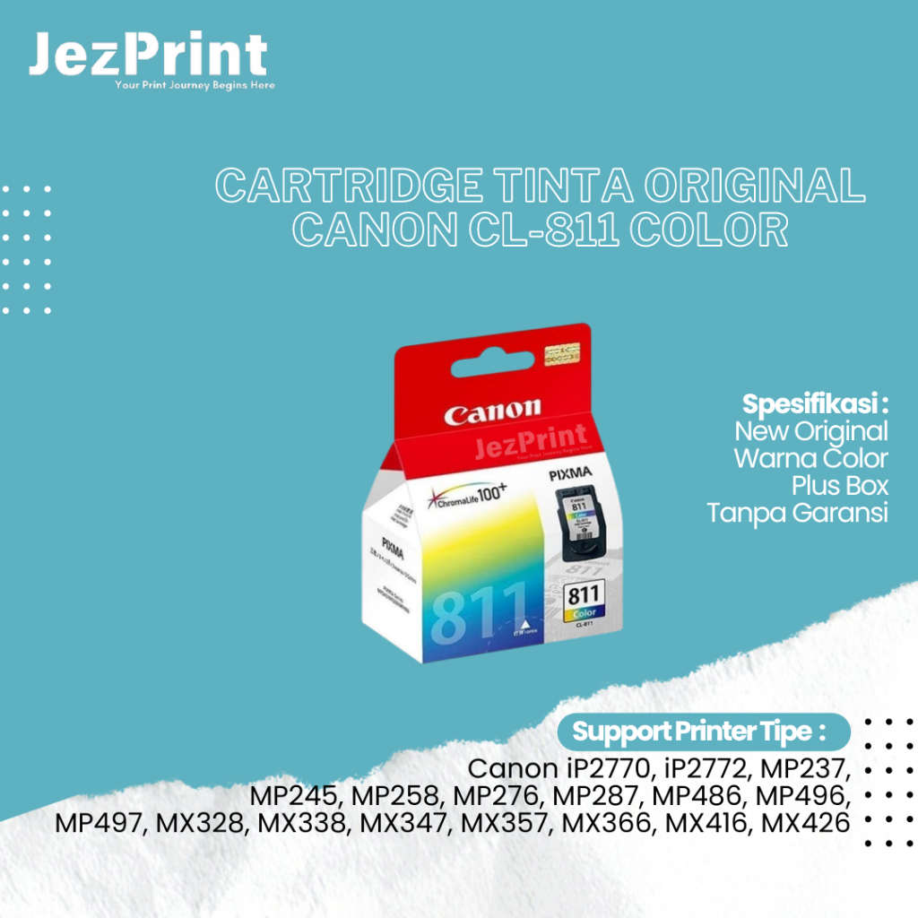 Cartridge Tinta Original Canon CL811 CL-811 CL 811 Color, Cartridge Printer Canon IP2770 IP2772 New
