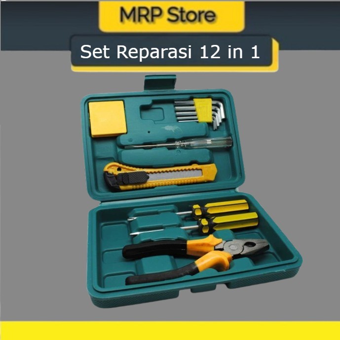 Paket Tang Obeng Tespen Cutter Kunci L Set Lengkap 12 in 1
