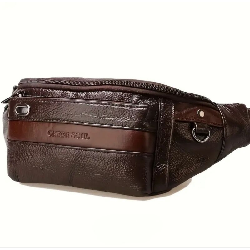 Tas Pinggang Kulit Asli Import Pria dan Wanita Waistbag Kulit Asli Multifungsi Tas Pinggang 7229 Kul